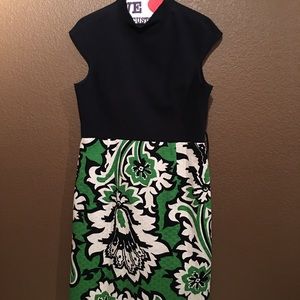 Milly of New York blue green and white dress sz12